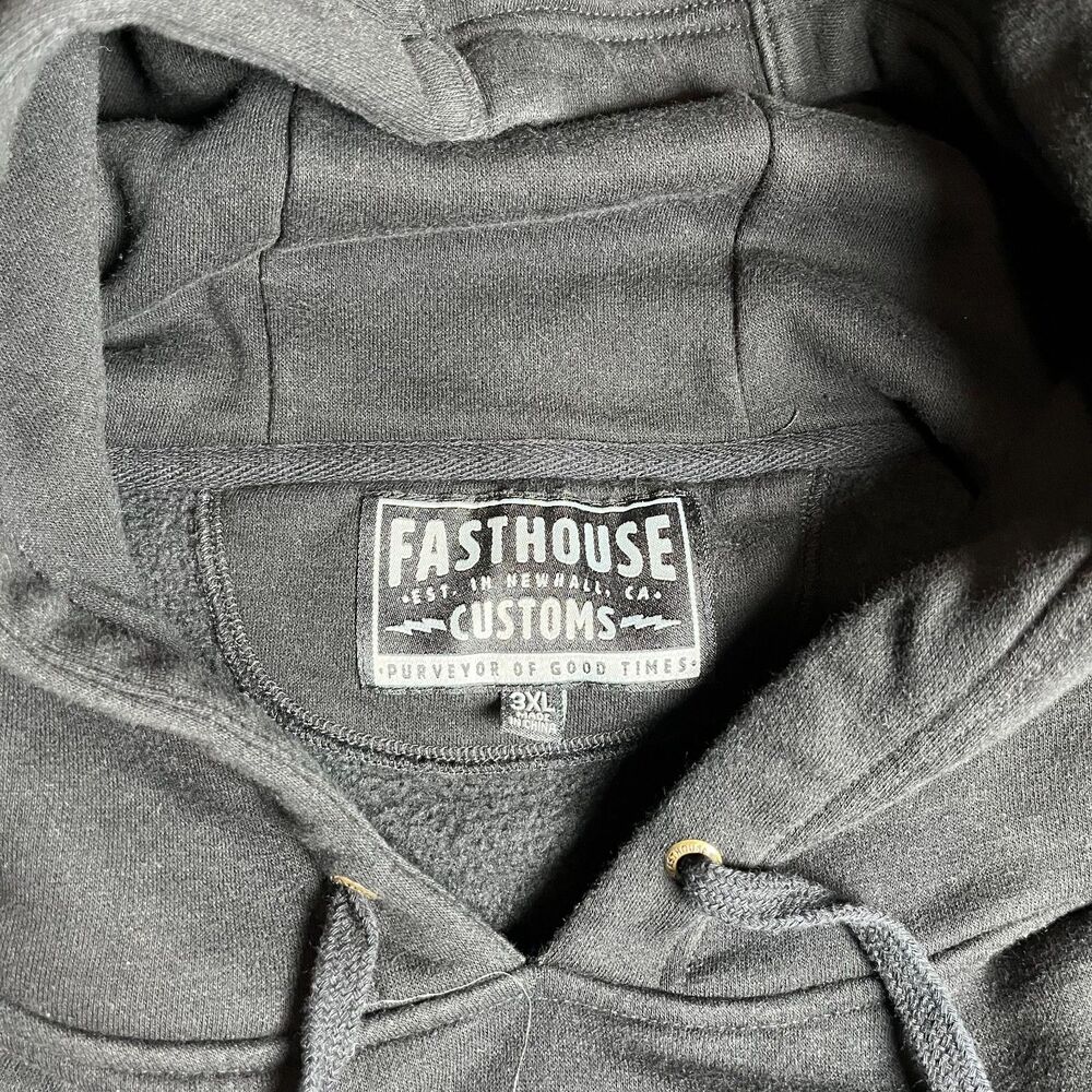 Fasthouse Speed Shop Iron Steed Hoodie‎ Black 3XL Pullover Graphic Moto - Picture 9 of 12
